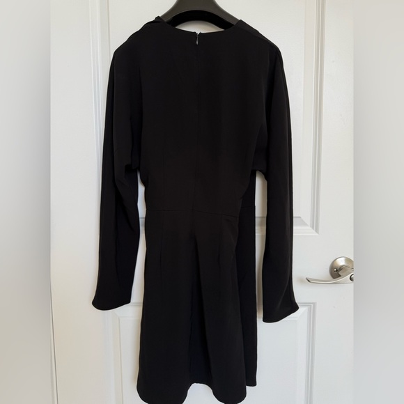 OAK + FORT Black Long Sleeve Wrap Dress XS - Picture 6 of 8